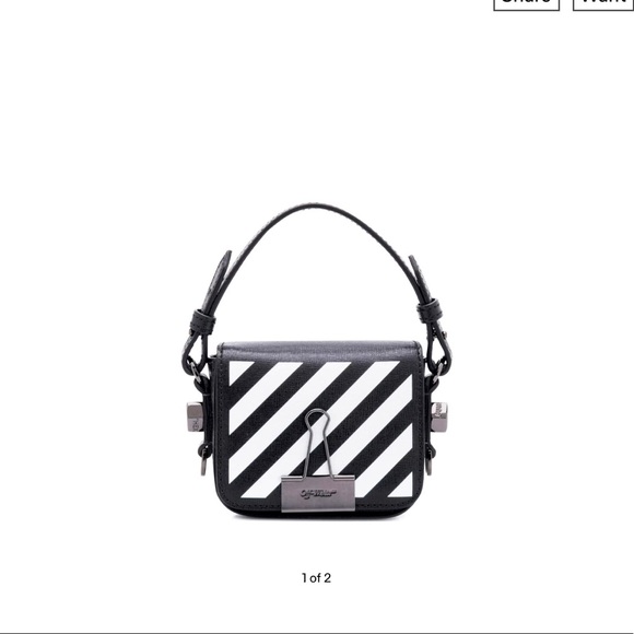 Off-White Baby/Mini Diagonal Stripe Flap Bag - Picture 5 of 7